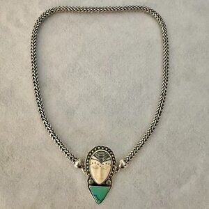 NWT Tabra Earth Goddess pendant/connector & Sterling Dragon chain necklace